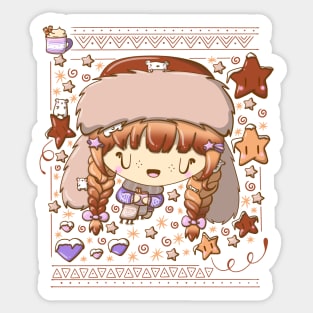 Cute hot choco bubble head cutie Sticker